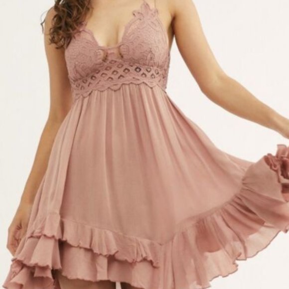 NWT Intimately Free People Adella Slip/Dress In Rose Size XS - Picture 4 of 4